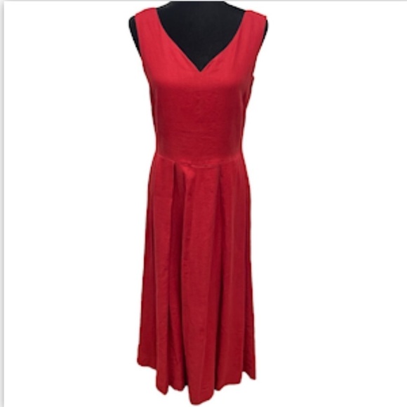 Beautiful Sundance red dress shell 100% linen lining 100% silk - Picture 1 of 7